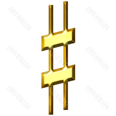 3D Golden Sharp Symbol
