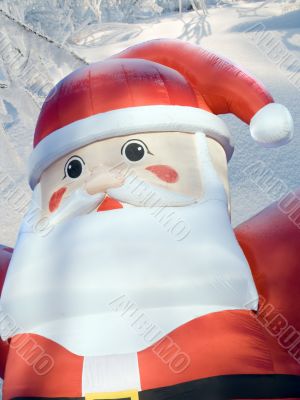 Santa Claus on a background of a winter wood