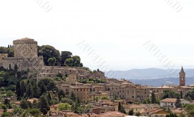Panoramic view of Sarteano (Tuscany)