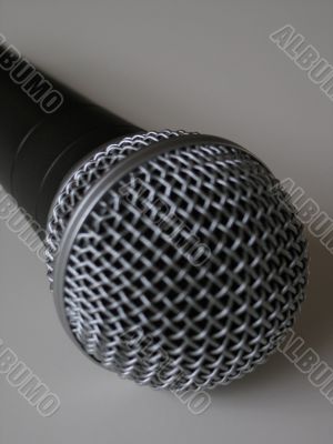 silver and black microphone
