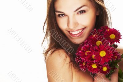 bright picture of lovely girl with flower