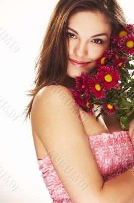 bright picture of lovely girl with flower