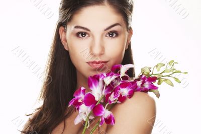 girl with orchid