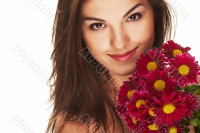 bright picture of lovely girl with flower