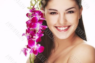 girl with orchid