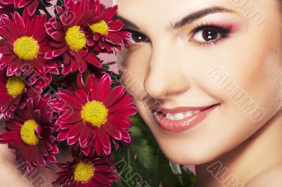 bright picture of lovely girl with flower