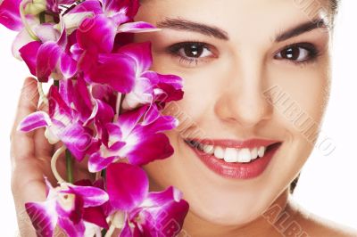 girl with orchid