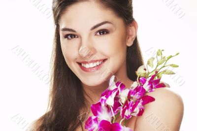 girl with orchid