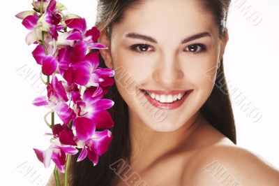 girl with orchid