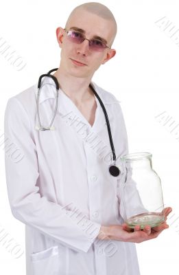 Man in doctor`s smock