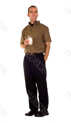 Man Drinking Milk