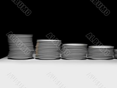 Pile of white plates