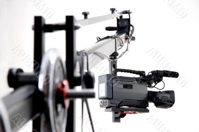 dv camcorder on the crane