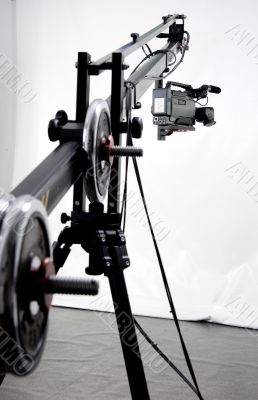 dv camcorder on the crane