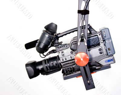 dv camcorder on the crane