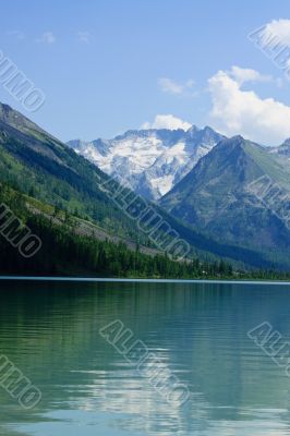 Mountain lake and glaciers