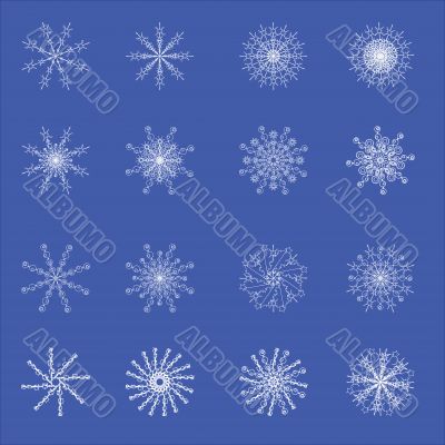 beautiful cold crystal snowflakes