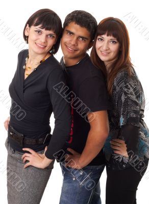 Portrait of three happy friends