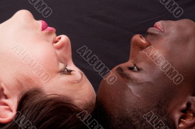 Two faces close up
