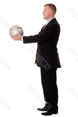 businessman with football
