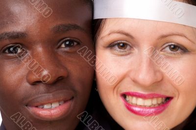 Two faces close up.
