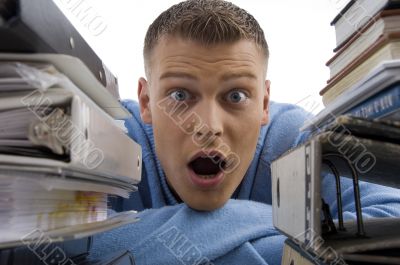 surprised man in an office