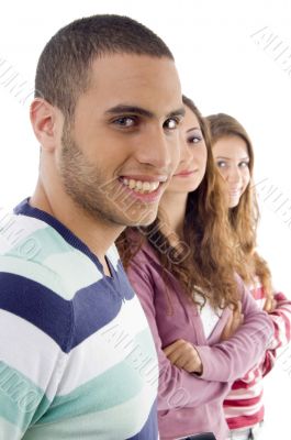 portrait of young students posing together