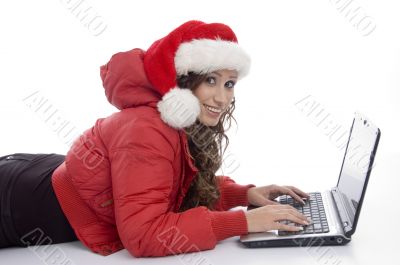 woman working on laptop