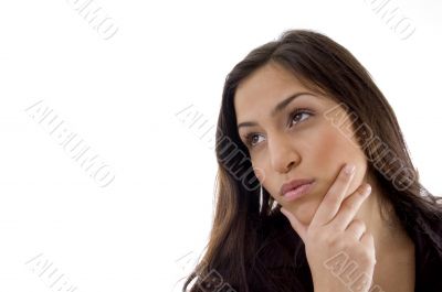 portrait of thinking young woman