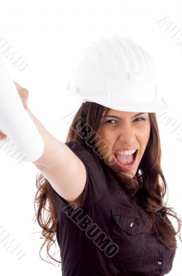 side pose of successful architect