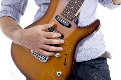 close up of guitar
