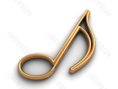 three dimensional musical note