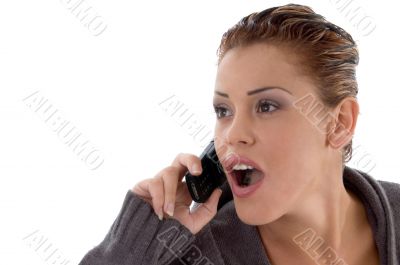 surprised woman on phone call