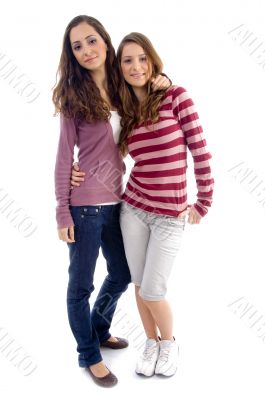 young two friends standing together