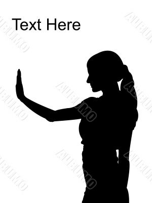 woman posing with stopping palm