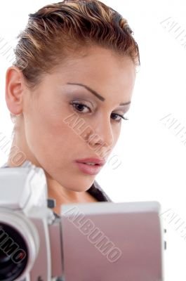 professional photographer holding camera