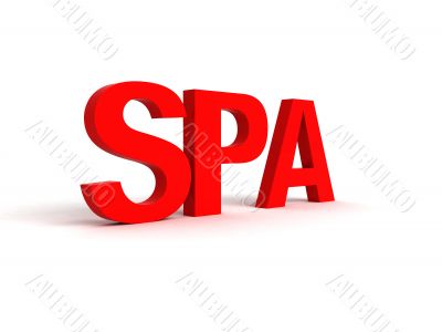 three dimensional side view of spa word