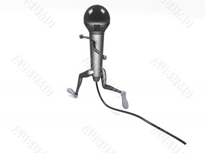 back pose of three dimensional running microphone