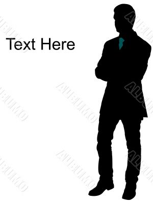 standing businessman with folded hands