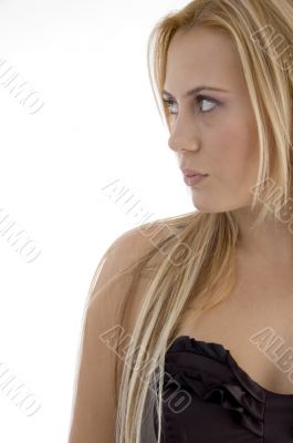side pose of beautiful female