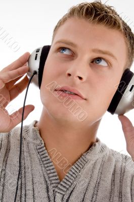 close up of man with headset