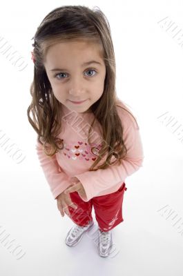 standing cute little girl