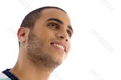 close up view of young guy face