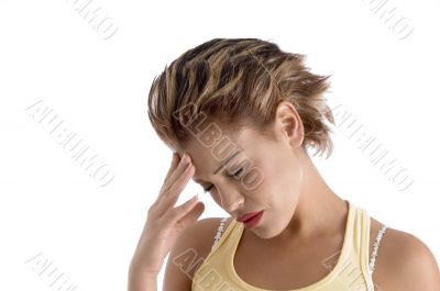 woman with a headache