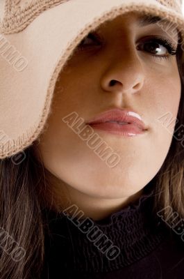 pretty woman wearing hat