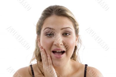 portrait of surprised woman