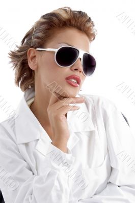 beautiful woman looking at camera