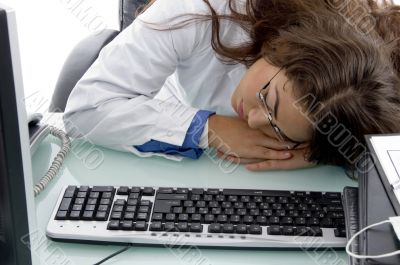 sleeping young doctor