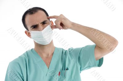 doctor posing with face mask