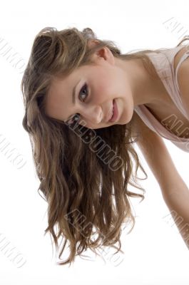 smiling cute girl looking you